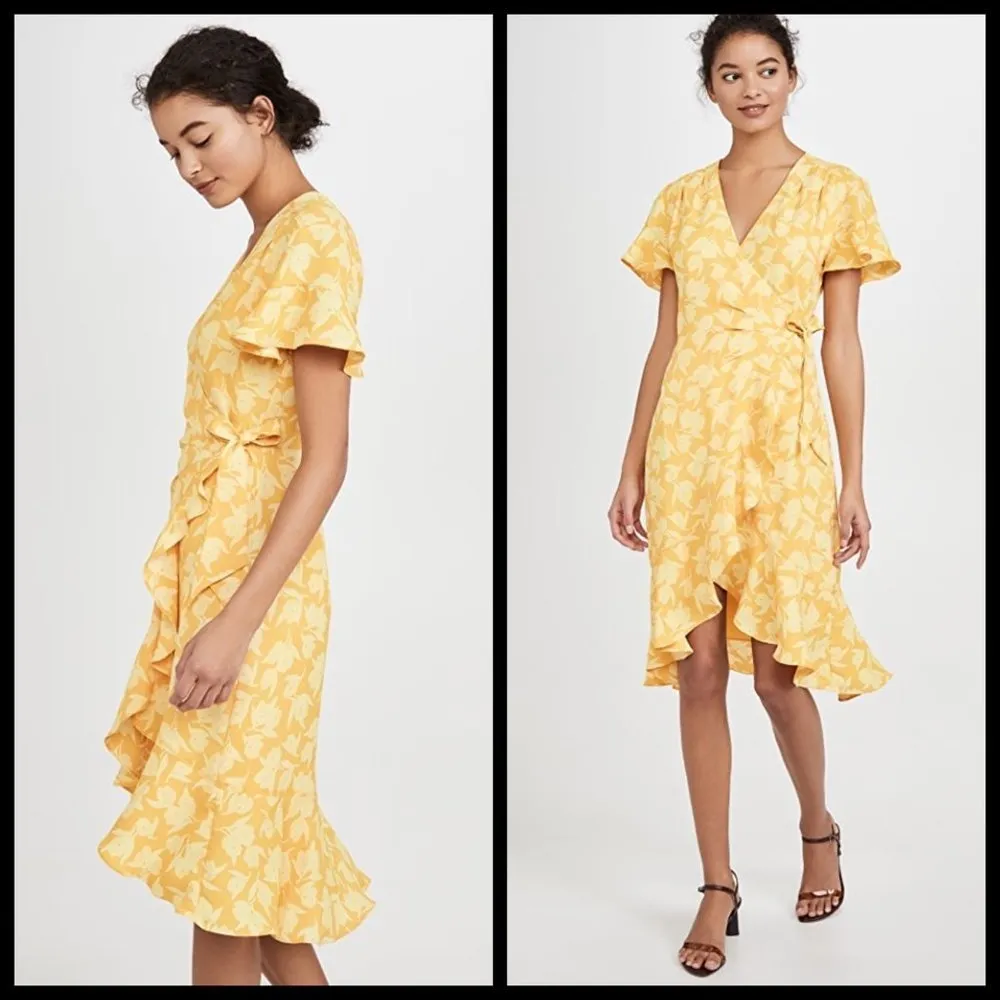 💕JOIE💕 Amelian Dress ~ Citrus Yellow Floral Print XL NWOT - Image 4