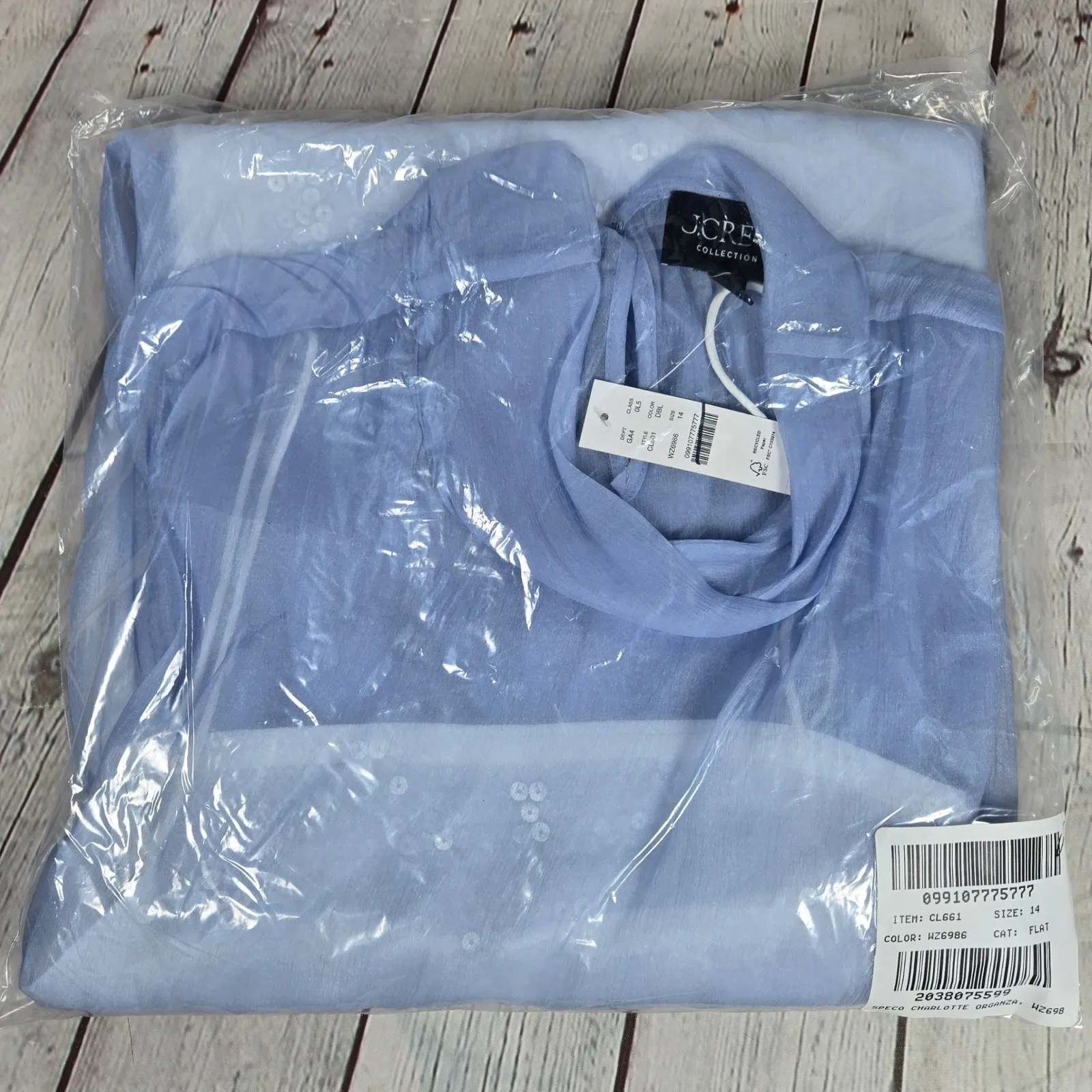 J. Crew Collection bow-tie slip dress in organza Dusk Blue CL661 14 NWT Sequined - Image 13