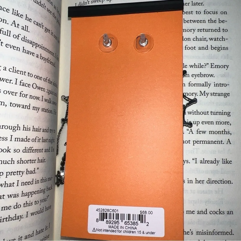 BETSEY JOHNSON 🎃Halloween Dark Magic Spider Web Goth Crystal Earrings- NEW - Image 2