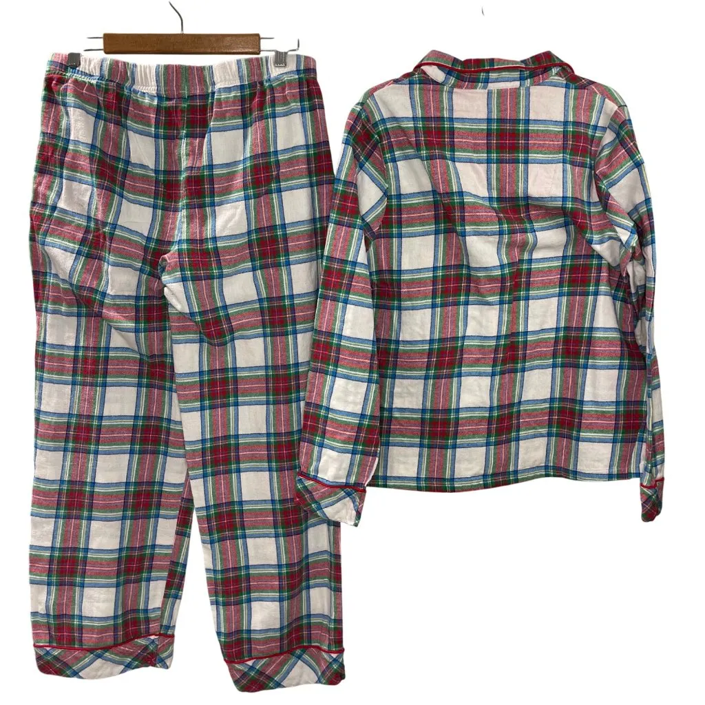 Crown & Ivy‎ Flannel Holiday Pajamas Women's Size Large Plaid Cotton Christmas - Image 3