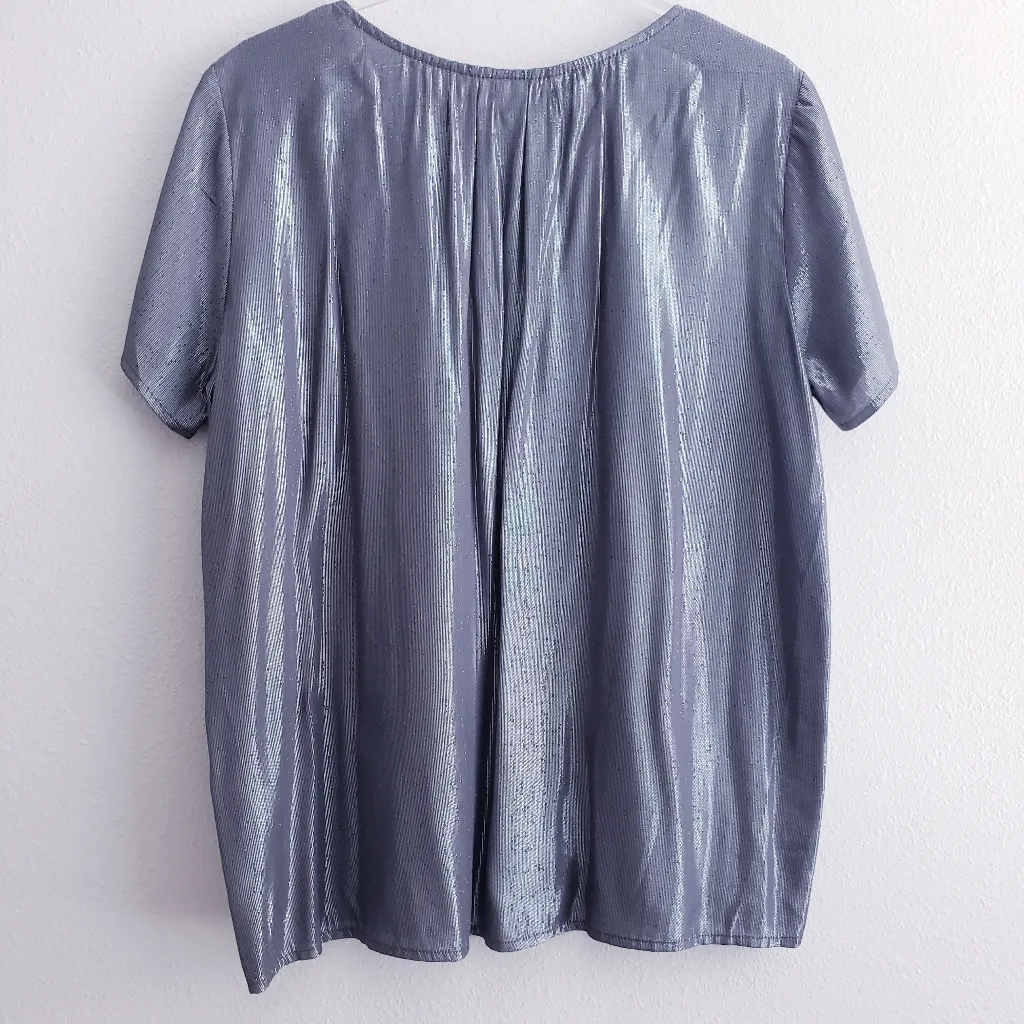 Anthroplogie Velvet By Spencer Graham Silver Shine Lightweight Blouse - Image 5