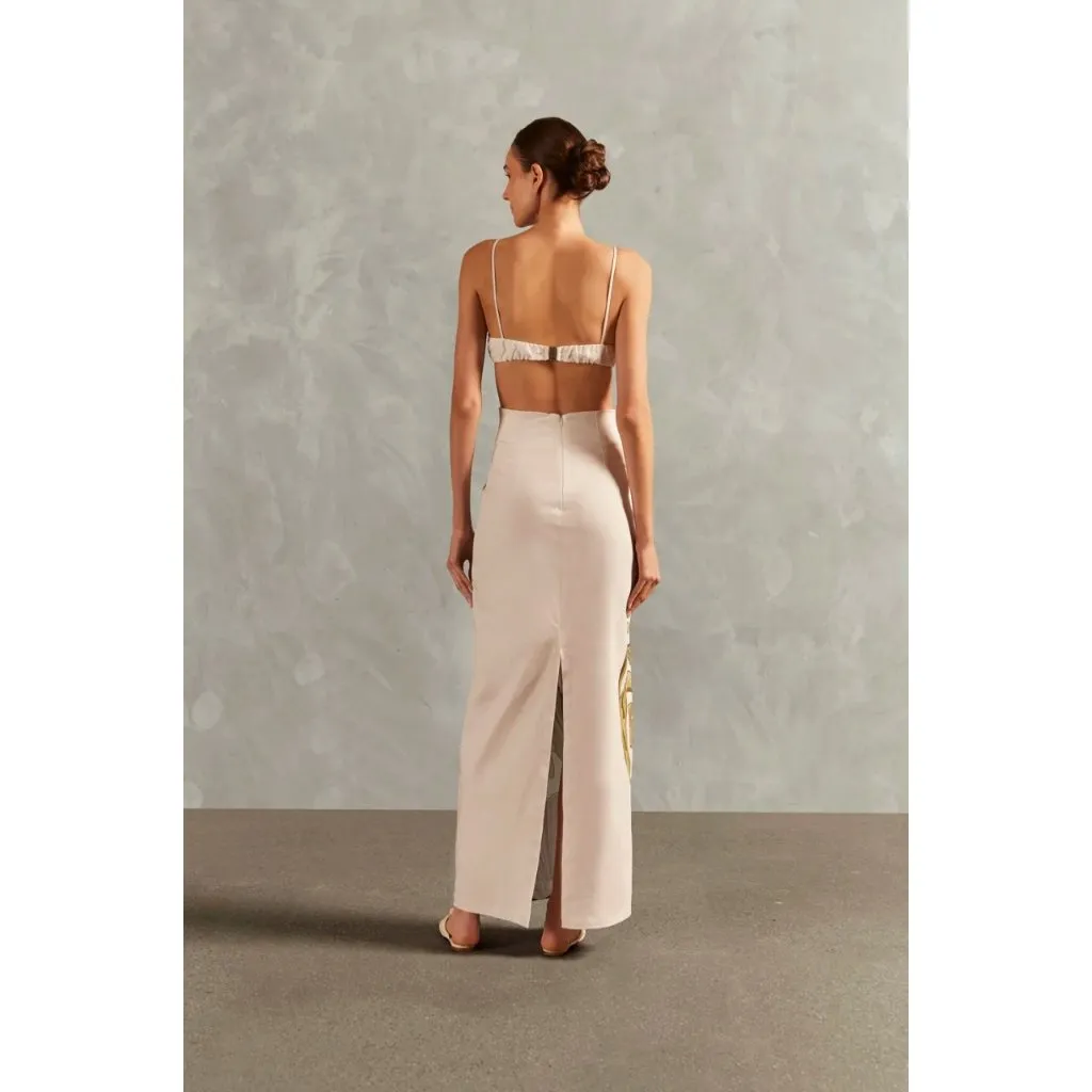 Adriana Degreas Le Sirenuse Skirt Off White Womens Size Small Blue - Image 4