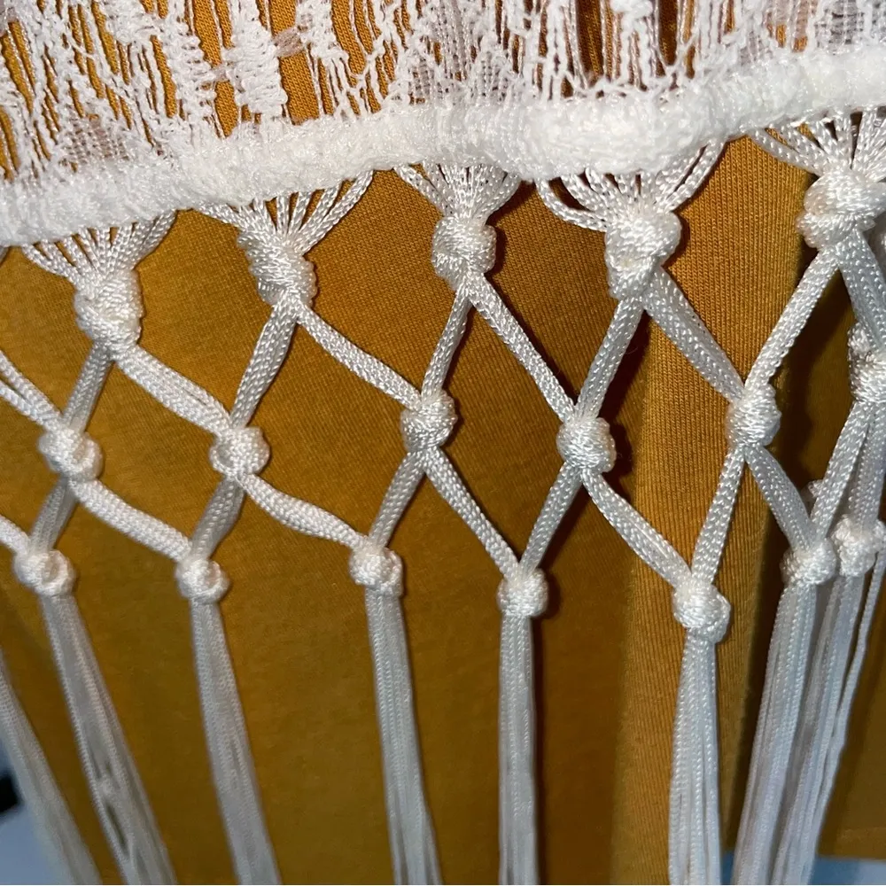 Women’s American Rag Lace Cover Up Cardigan With Fringe, Size Small Medium S/M - Image 5