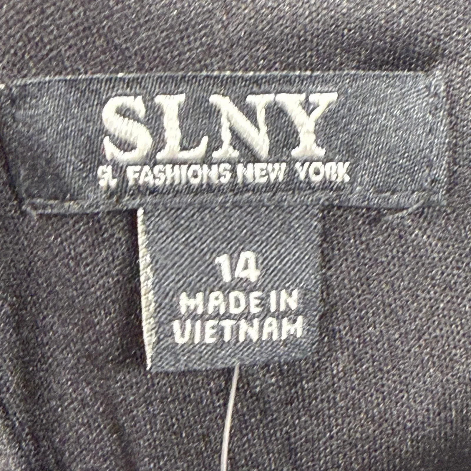 SLNY Dress Women's Size 14 Black Tiered Chiffon Midi Beaded Trim NEW - Image 3