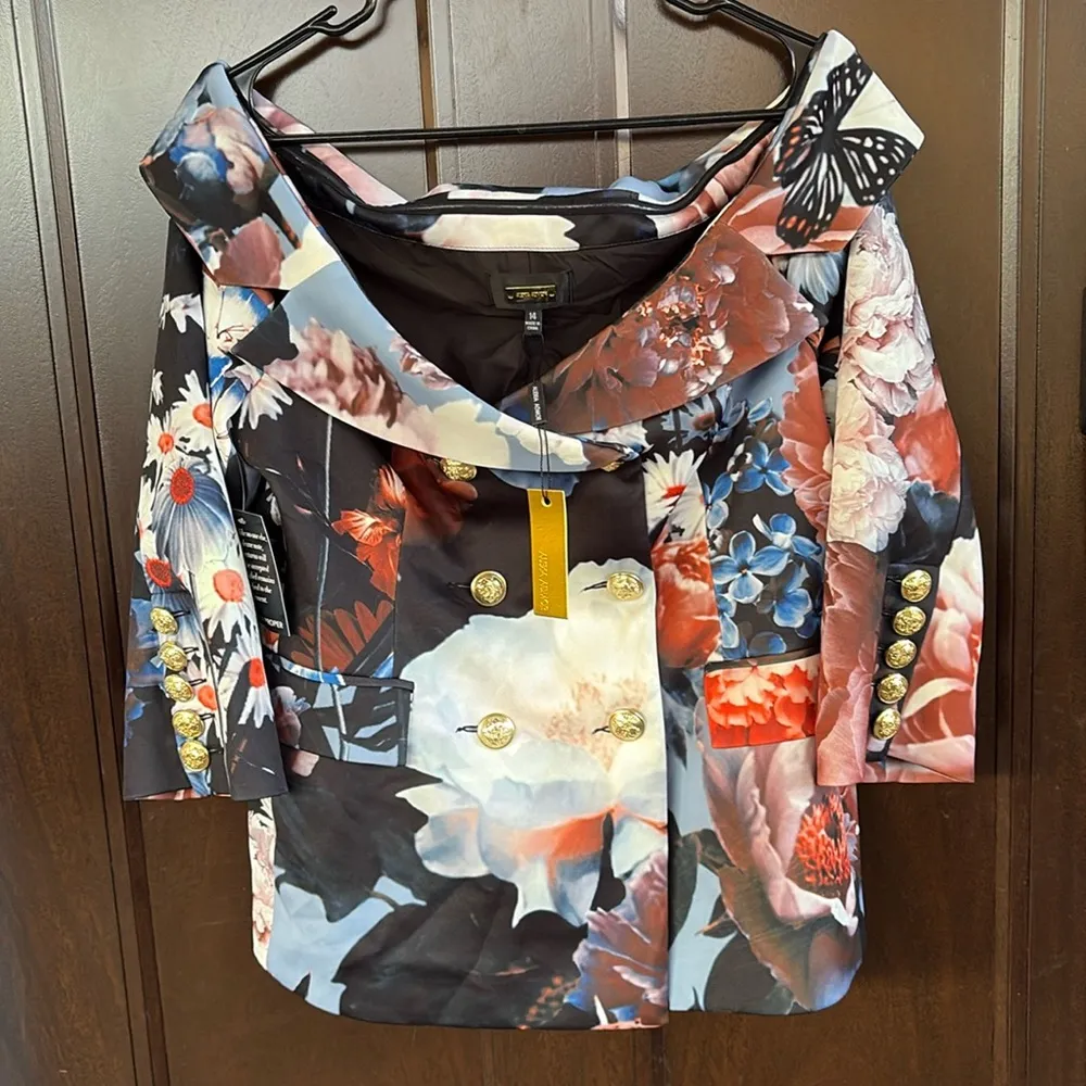 NWT Alexia Admor Karinna Off Shoulder Jacket Top Size 14 Retail $229.00 - Image 3