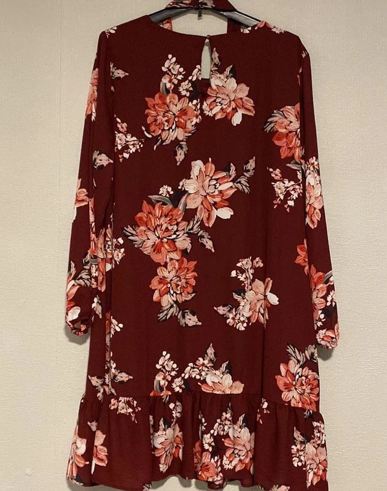 Maurice’s burgundy womens floral light tunic dress - Image 6