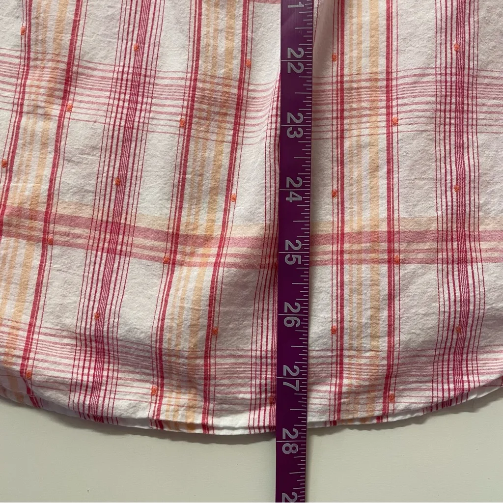 Y2K Tommy Hilfiger Pink Paid Button-Down Shirt Size M EUC - Image 7