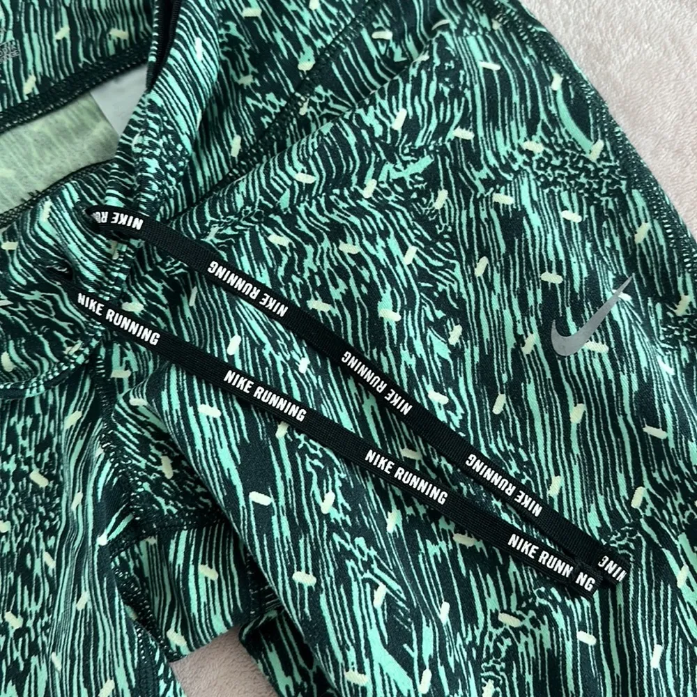 Soft Green Printed Nike Running Leggings Dri-Fit Comfy / Size Small - Image 8