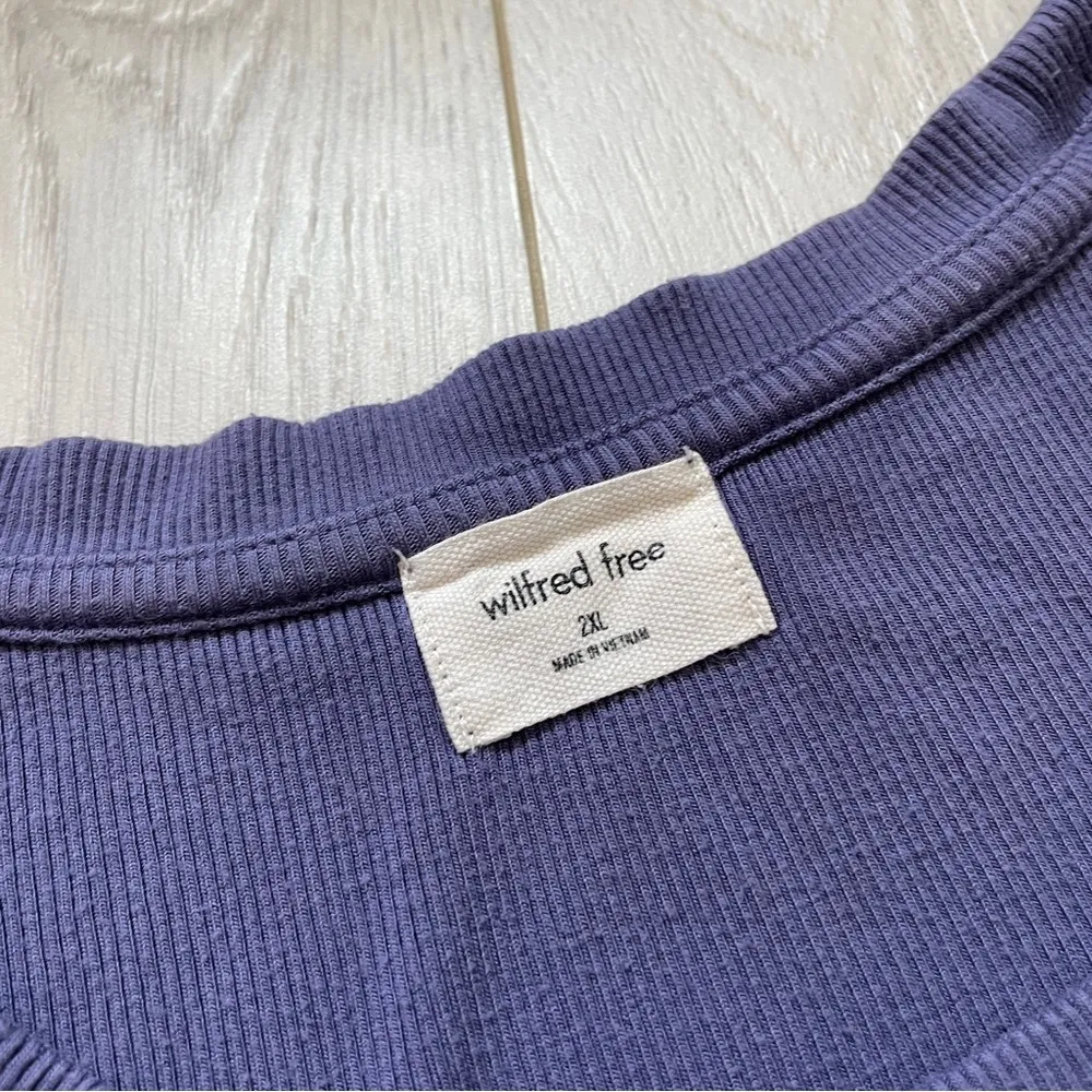 Wilfred Free Aritzia Ribbed Crop Top Tee Shirt Purple (2XL) - Image 6