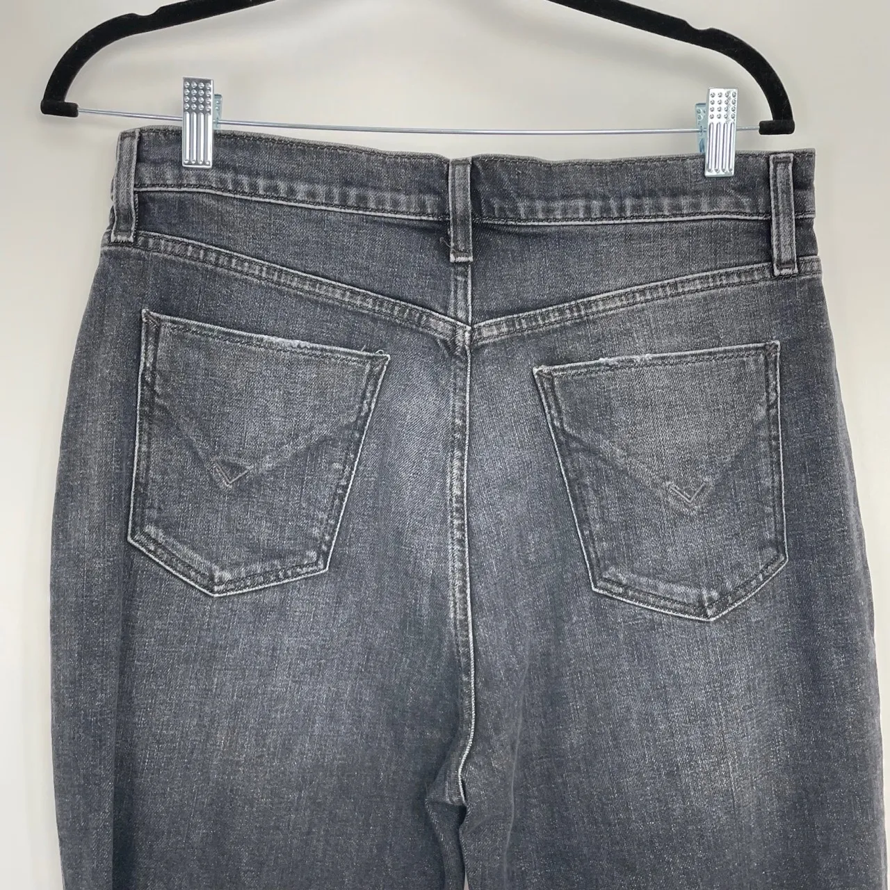 HUDSON Women's Dark Wash Black High Waist Ripped Skinny Jeans Size 31‎ - Image 8