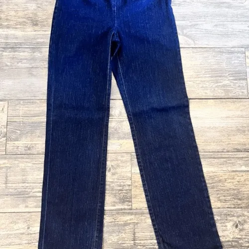 Ann Taylor Vintage High Waist Side Zip Straight Leg Blue‎ Jeans Size 2 90s Y2K - Image 2