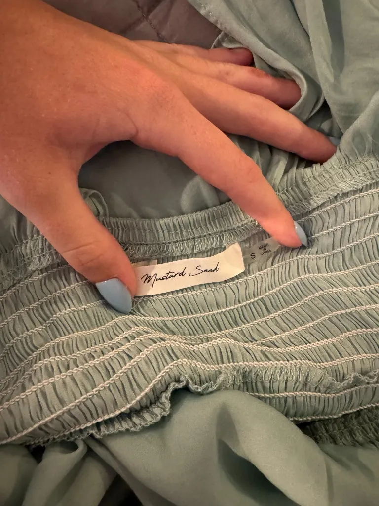 Mustard Seed Strapless Ruffles Romper - Green - Image 3