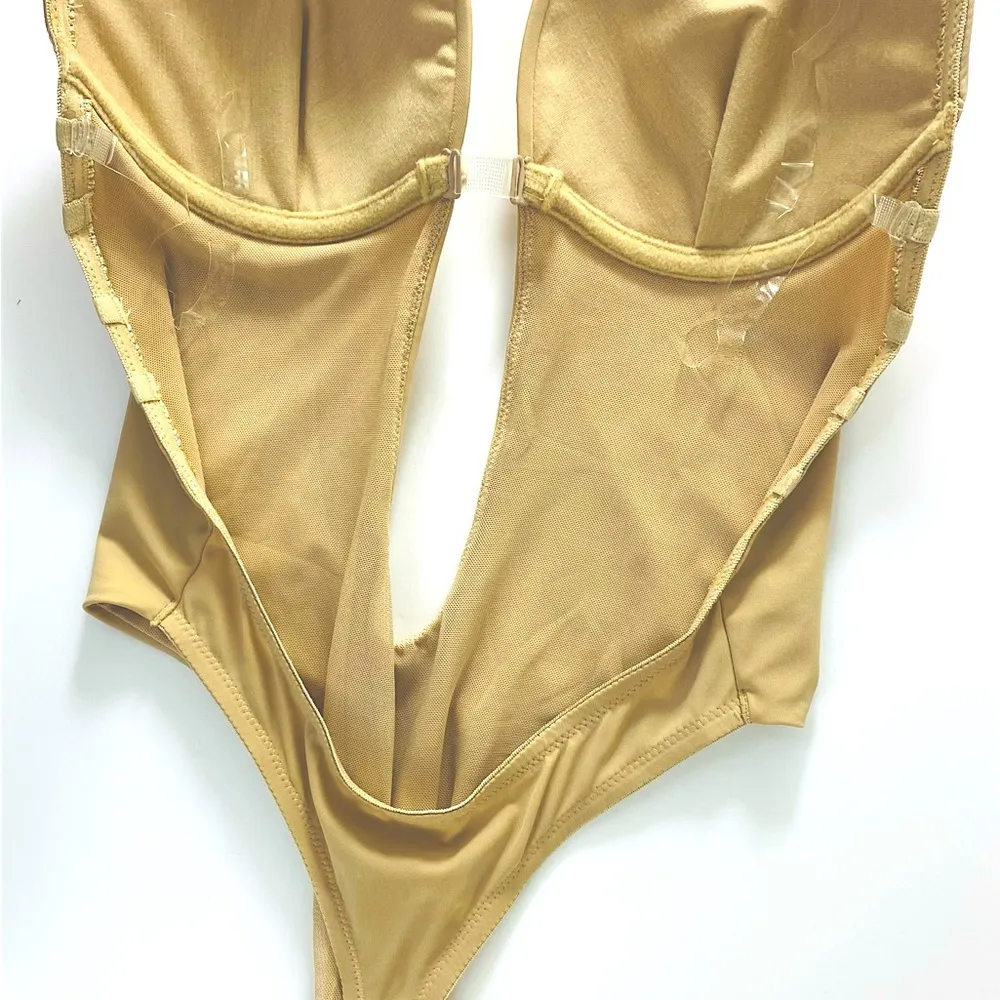 Defitshape Women’s Beige size 36/Large Backless Stretchy Seamless Bodysuit NWOT Tan - Image 7