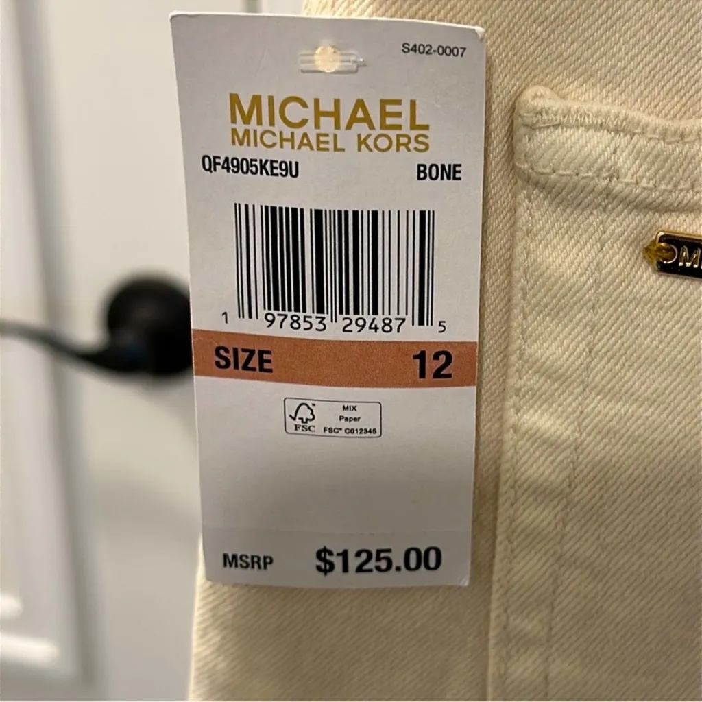 Michael Kors Cream Selma Bootcut Cargo Jeans - Image 8