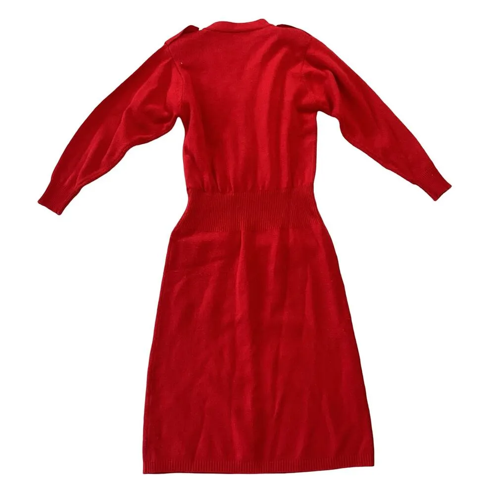 Vintage Darian Sweater Dress Red - Image 7