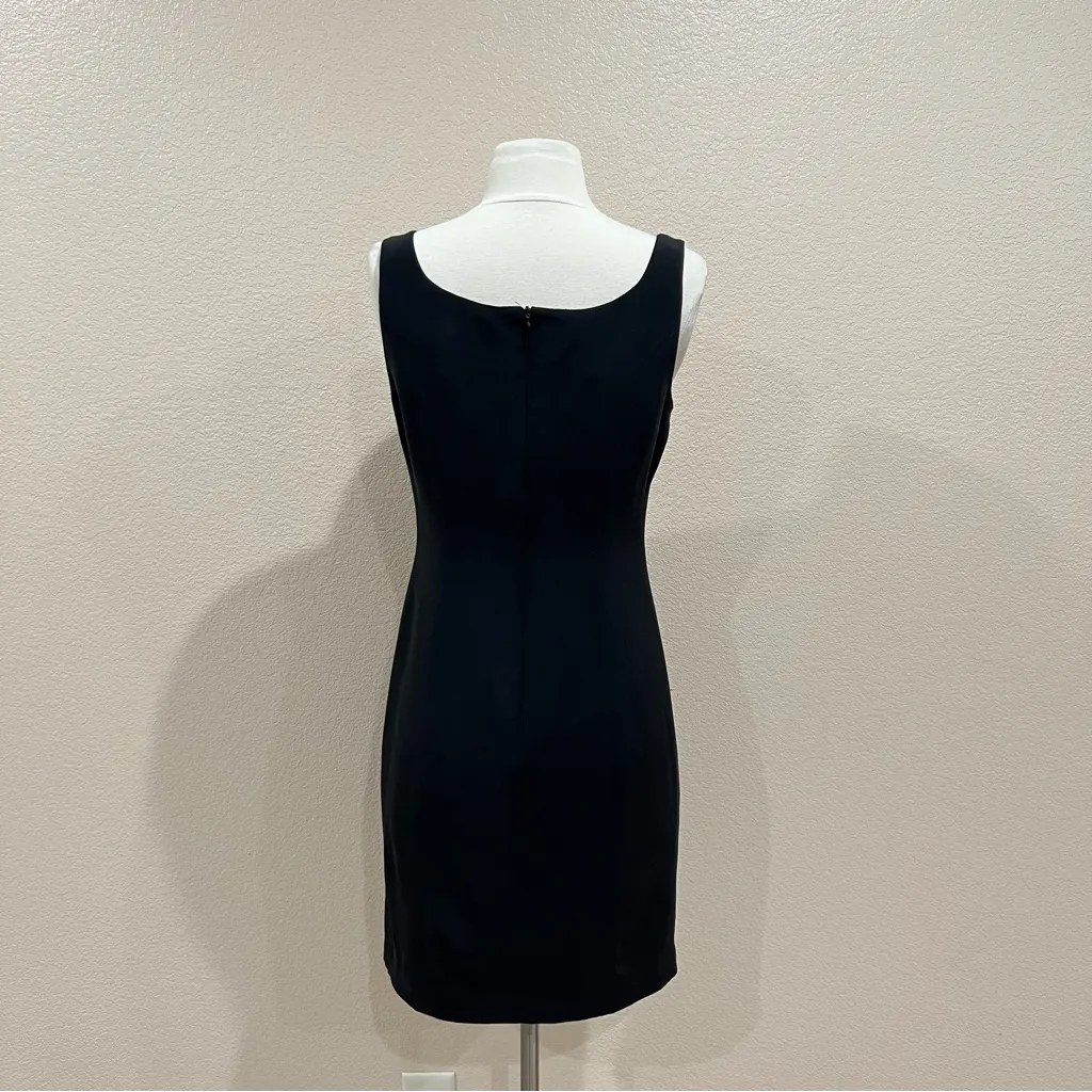 Hugo Buscati Black Silk Sheath Dress Size 6 - Image 3