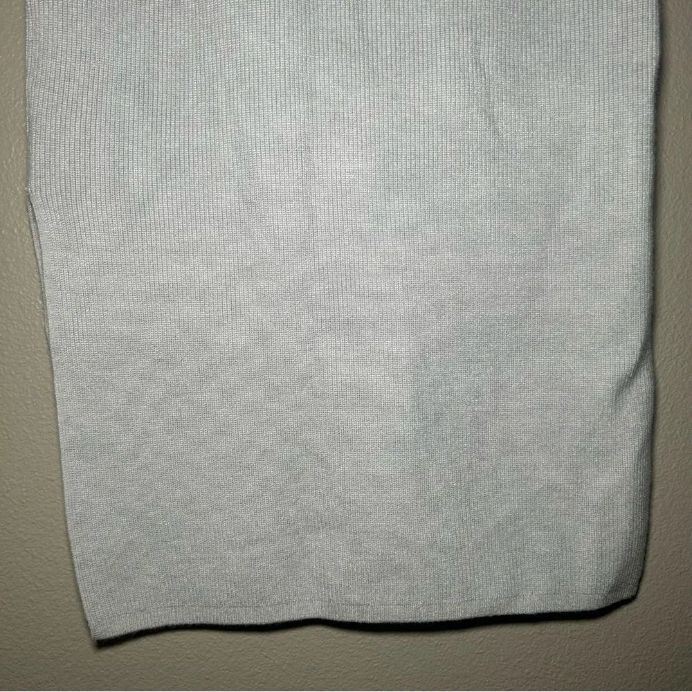 Abercrombie & Fitch gray ribbed knit sweater knee length skirt womens size large - Image 9