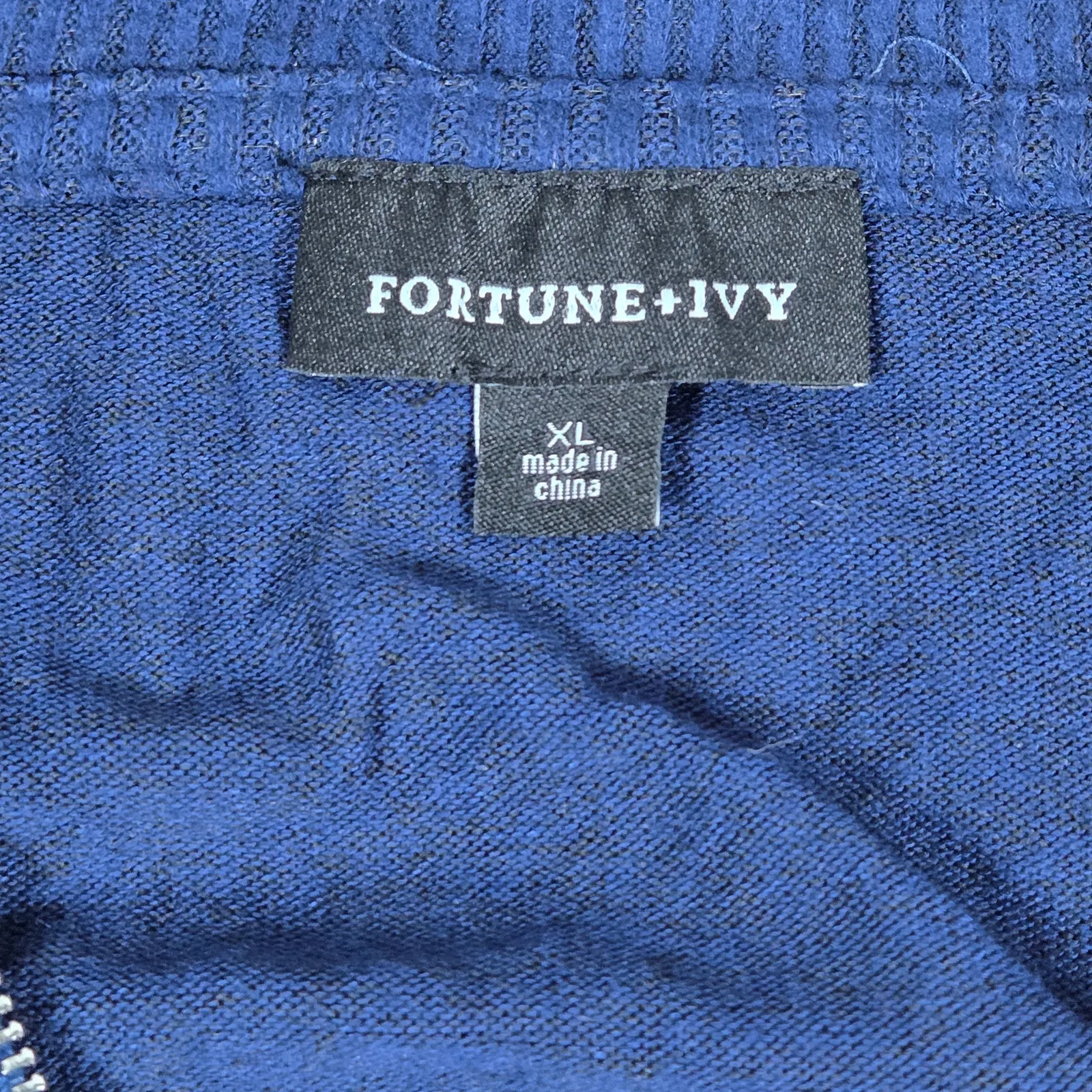 Fortune And Ivy Blue High Neck 1/2 Zip Lightweight Pullover Sweater XL - Image 5