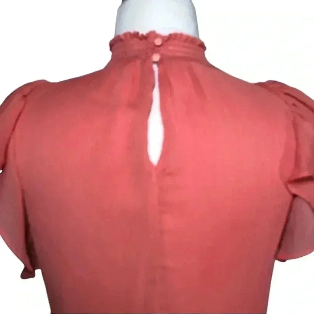 EXPRESS  Chiffon Flutter Sleeve Smocked Waistline - Image 6