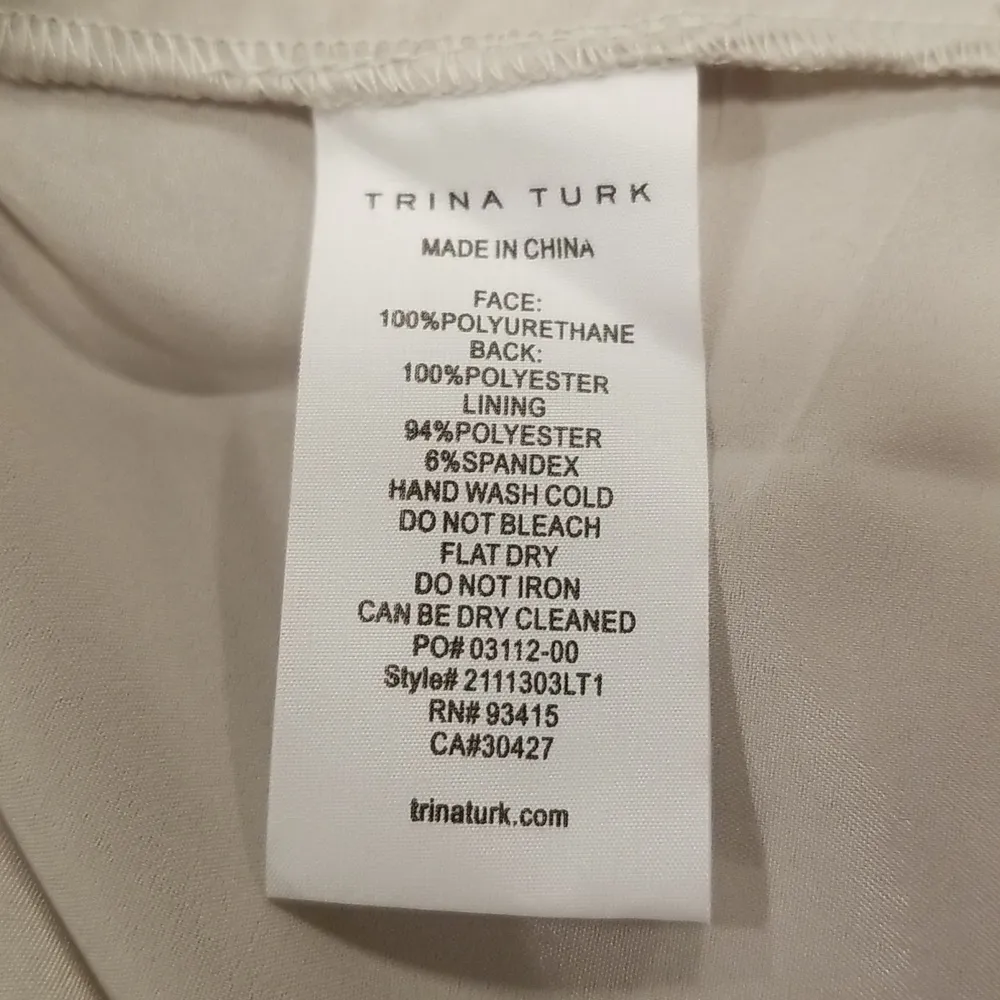 💕TRINA TURK💕 Wrigley Dress ~ Vegan Leather Oyster White 8 NWT - Image 12