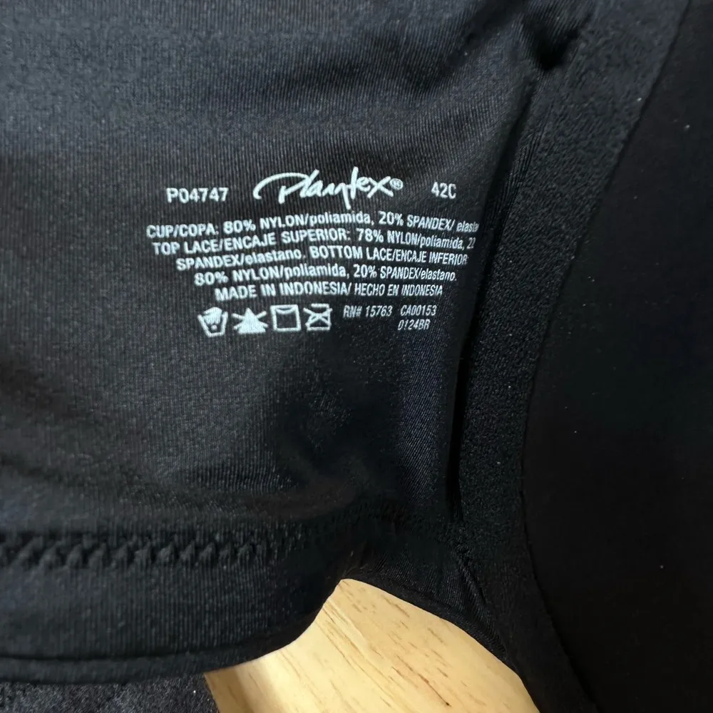 Playtex Bra Women’s Size 42C Secrets Perfectly Smooth Underwire Black Stripe NWT - Image 5