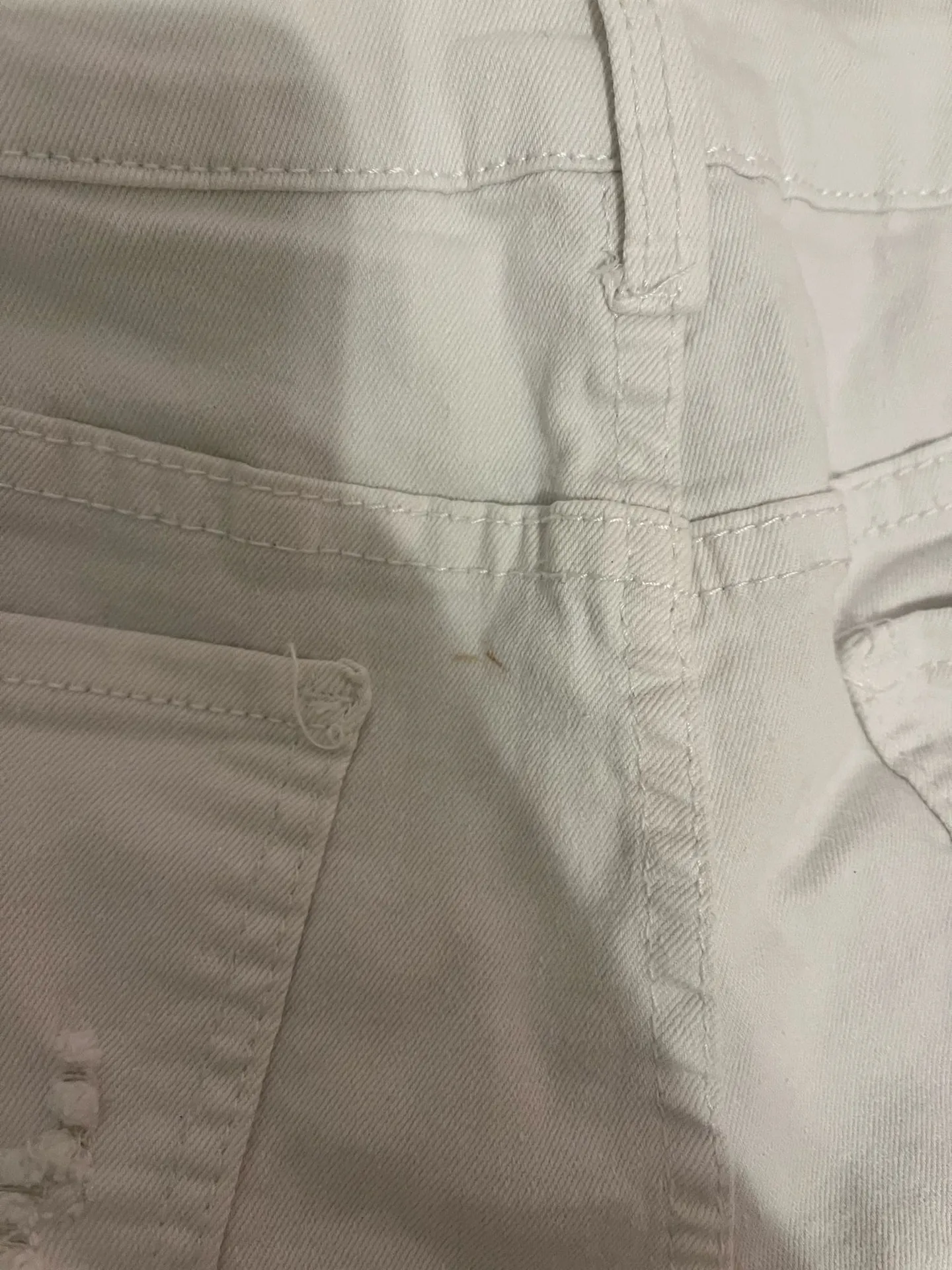 White Distressed Jean Shorts - Image 3