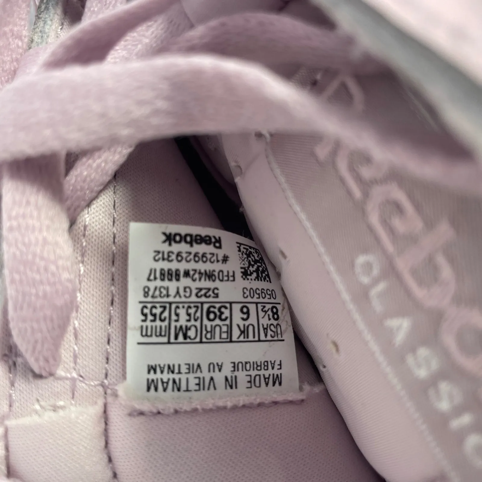 Reebok Classic Club C Double Sneakers Lavender Leather Platform Women's Size 8.5 - Image 9