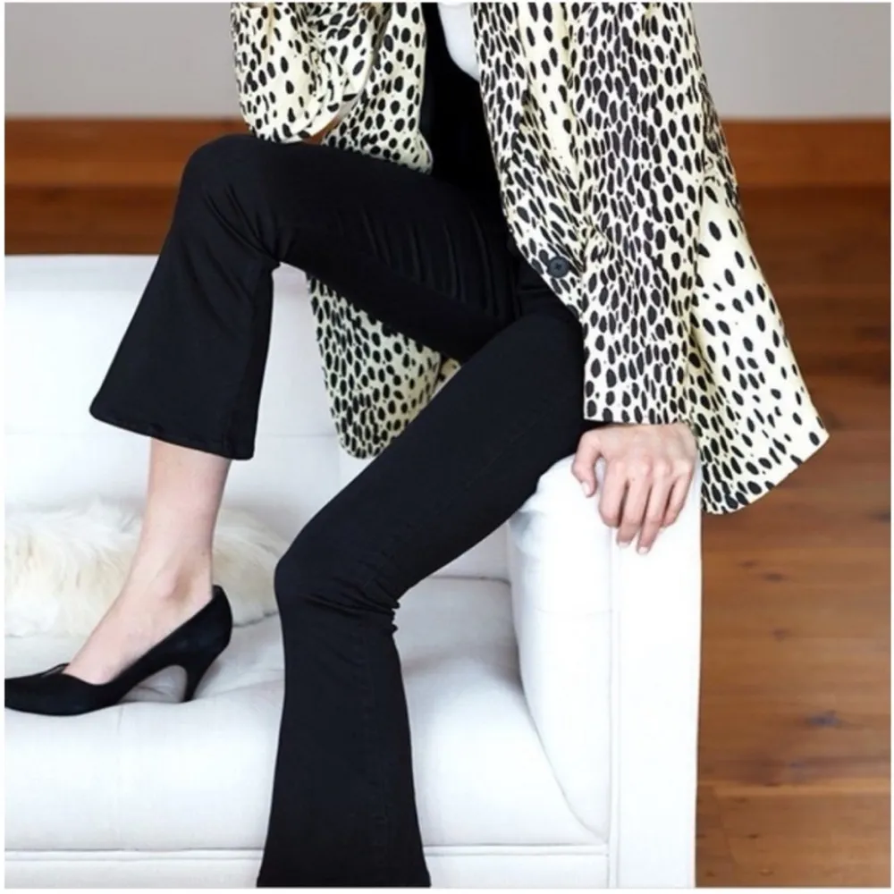 Emerson Fry black trumpet linen crop flare pants black sz 8 - Image 2