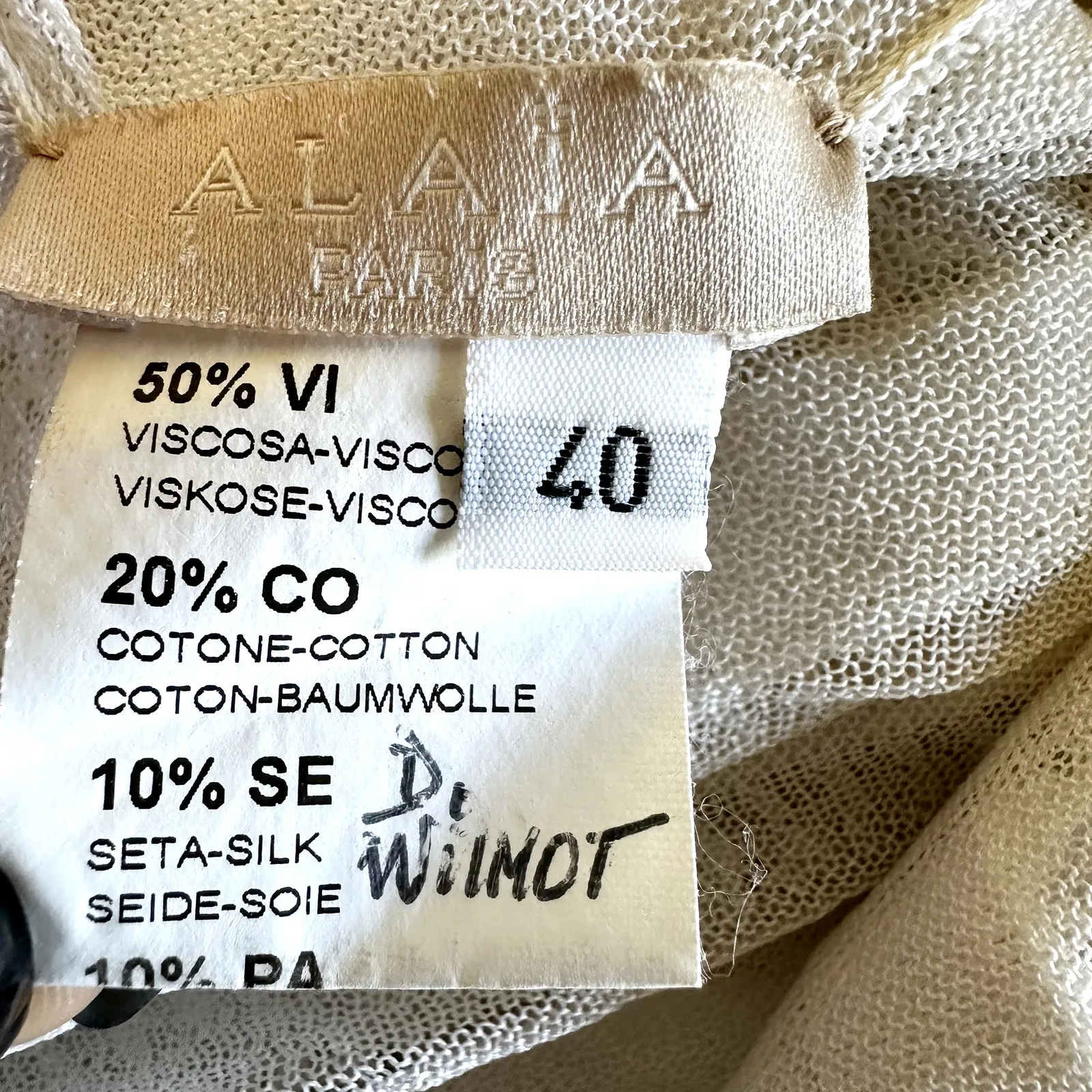 Alaia Fit & Flare Dress Pleated Eyelet Knit Crew Neck Viscose Silk White 40 8 L Size L - Image 4