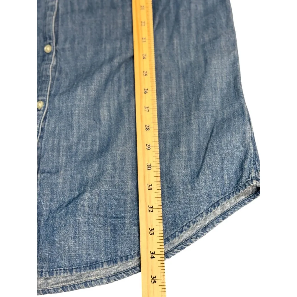 Old Navy Womens M Sleeveless Denim Shirt Dress Button Up Front 100% cotton - Image 6