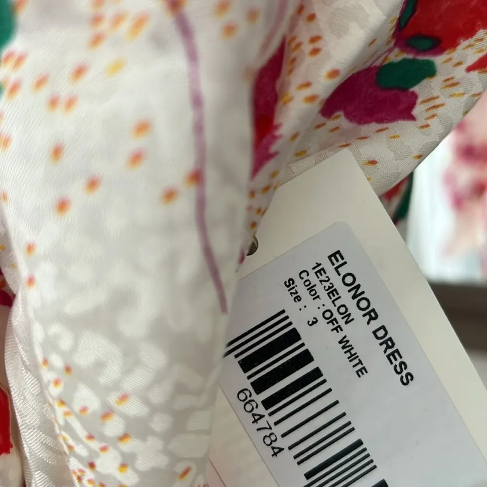 ba&sh Elonor Smocked Jacquard Midi-Dress, Size L New w/Tag Retail $395 - Image 10