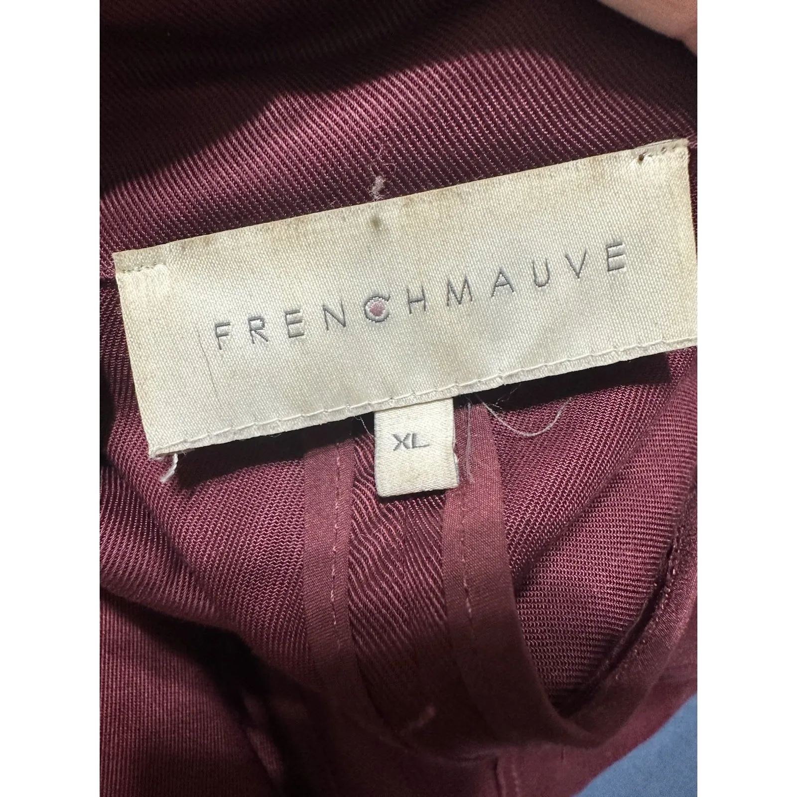 Anthropologie Cabernet Trench Coat Ruffle Hem Duster French Mauve EUC Size XL - Image 10