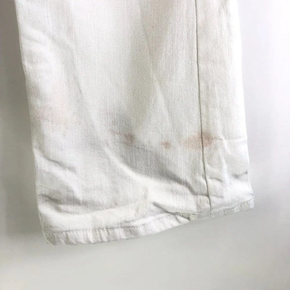 LOFT Womens Jeans Cropped Boot Cut High Rise Stretch White 0 - Image 4