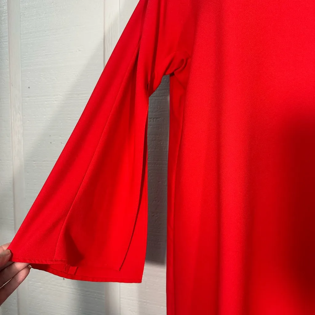 Gianni Bini Giani Bini Red Long Bell Sleeve Mini Dress Size Large EUC - Image 6