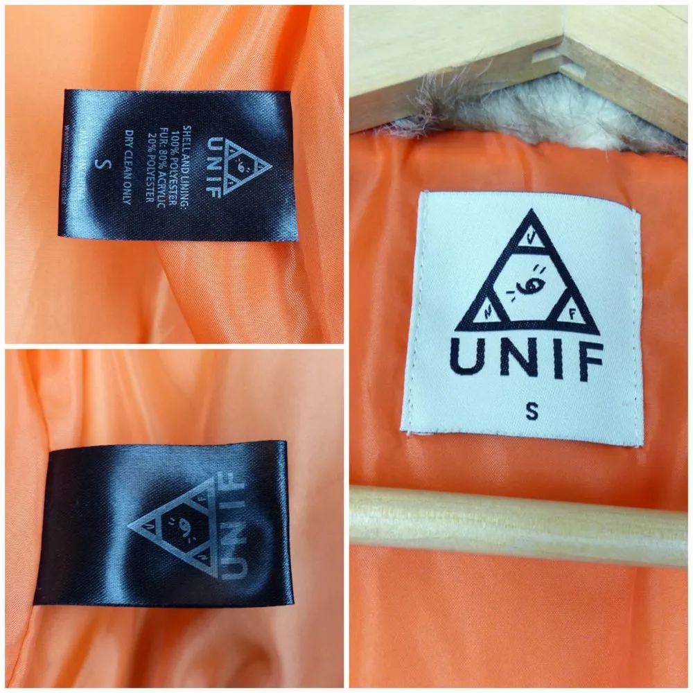 UNIF Bomber Jacket Womens S Olive Green Amelia Faux Fur Collar Grunge Army - Image 16