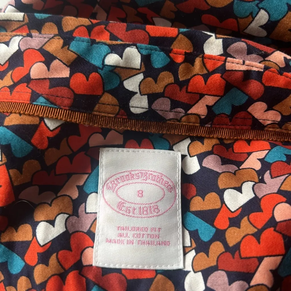 Brooks Brothers Tailored Fit Colorful B Logo Button Down Top Size 8 - Image 14