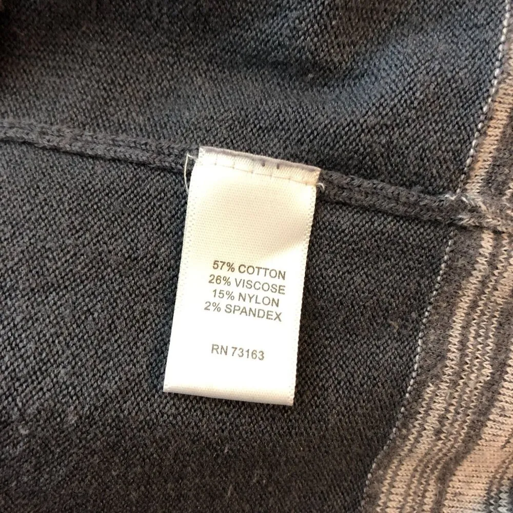 Spense Womens Long Sleeve Striped Knit Sweater Dress Gray L Size L - Image 4