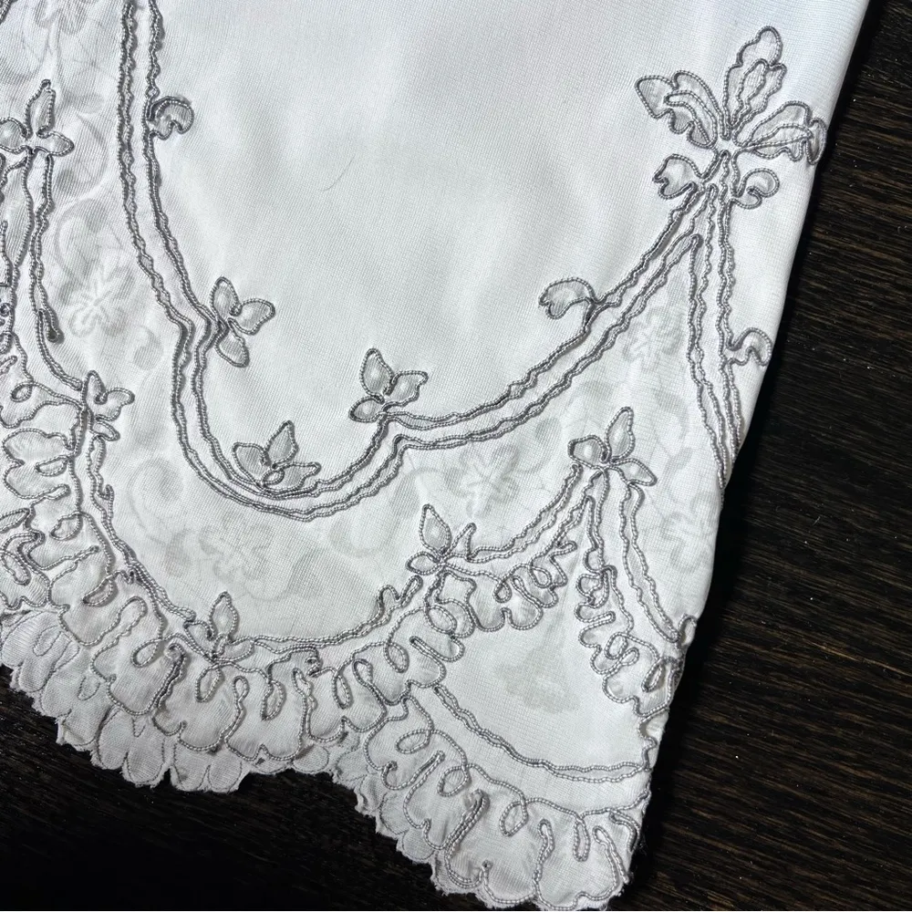 Vintage Deena Fine Lingerie White Embroidered Skirt Slip Size M - Image 4