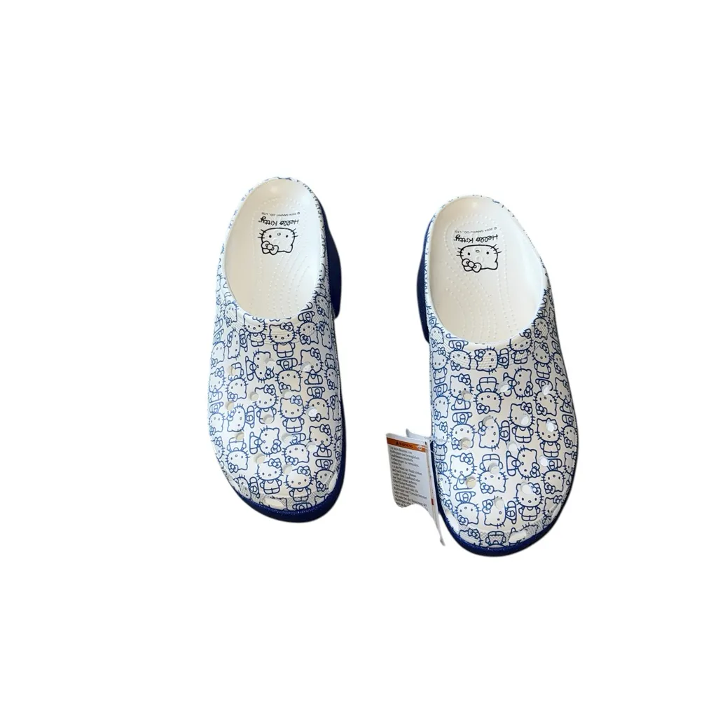 NWT  Crocs Hello Kitty 50th Anniversary Blue Glitter Siren Clog Slip On Blue - Image 8