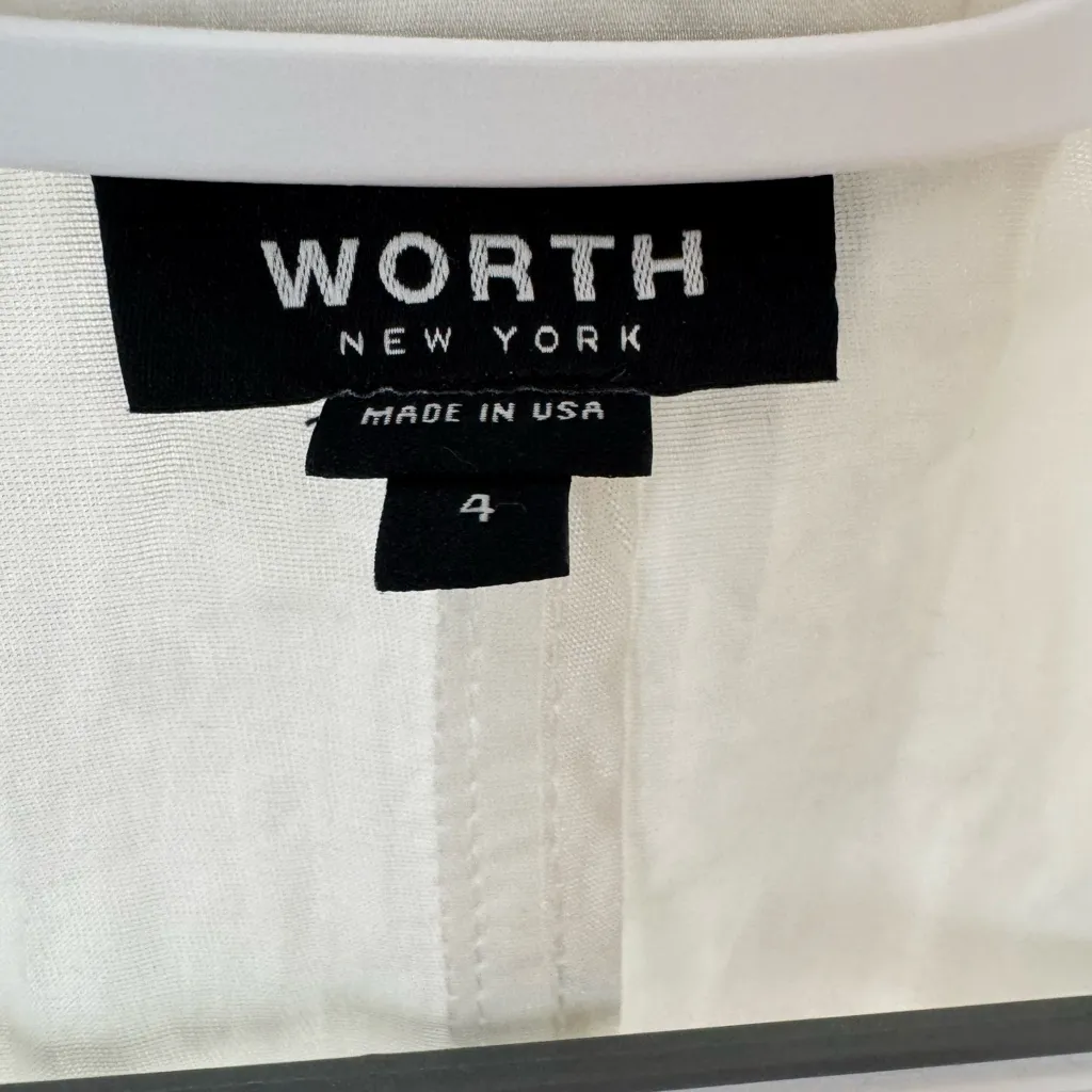 Worth white zip front Jacket viscose blend size‎ 4 lightweight - Image 3