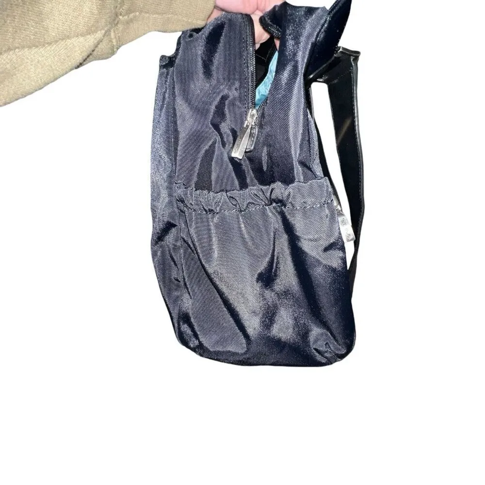 Tumi Black Shoulder Diaper Bag Nylon Pockets Large Full Zip Double Handles Women - Image 5