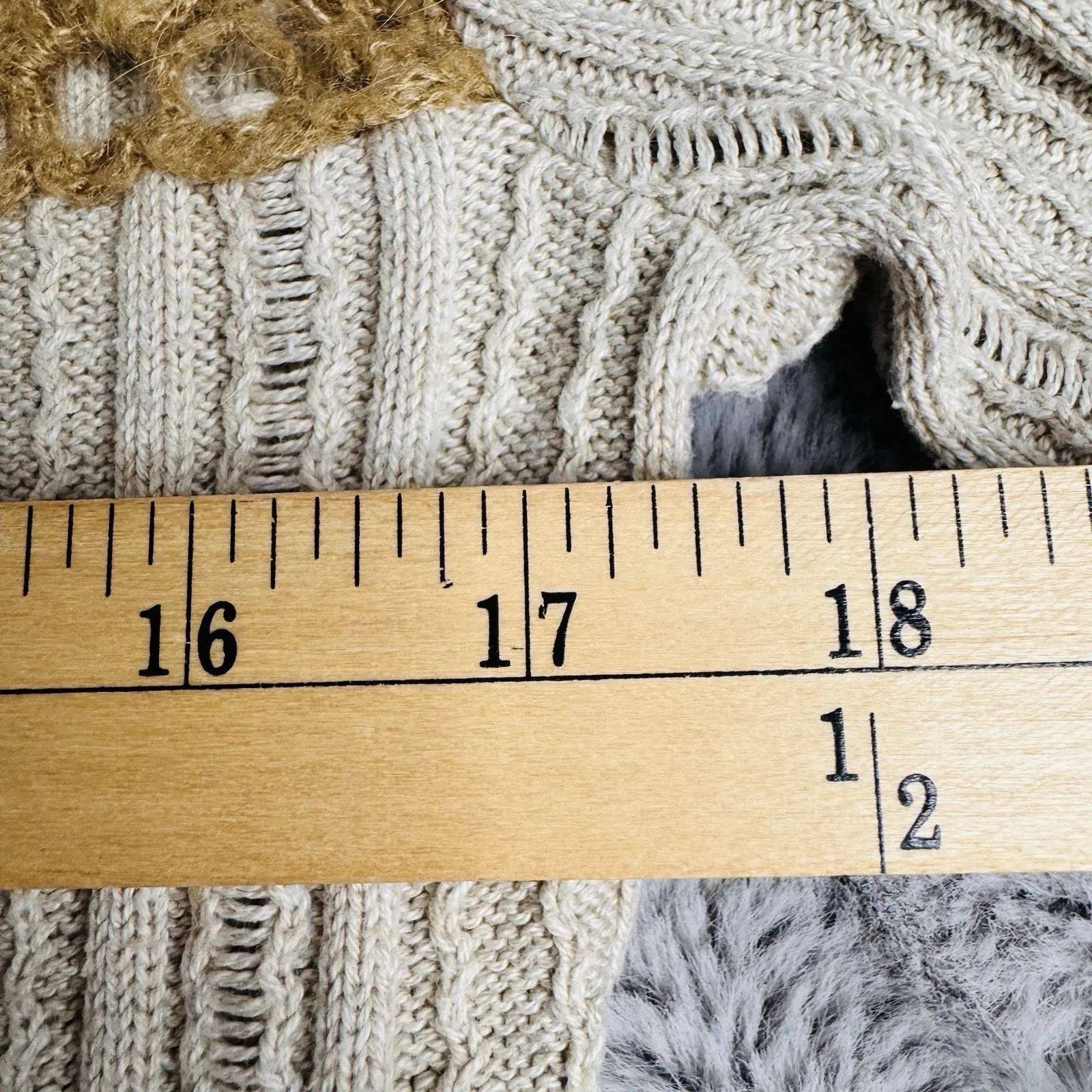 DKNY Women's‎ Sz M Sweater Cotton w/ Mohair Open Knit Accent Beige - Image 12