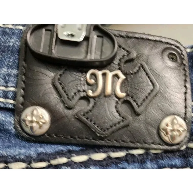 Miss Me Jeans Signature Boot Cut‎ Embellished Dark Wash Denim Jeans Size 28 - Image 9