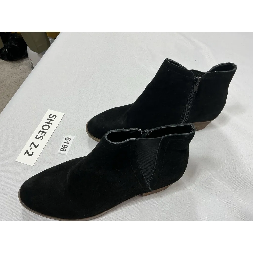 Womans Kensie Garry Booties 9.5 M Black Side Zip Block Heel Round Toe - Image 3