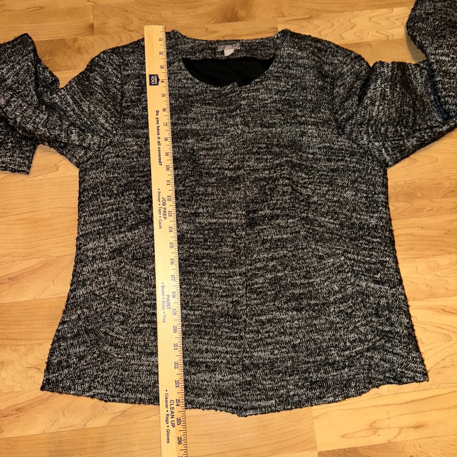 J. Jill Textured‎ Button Front Jacket Womens Medium Black Grey Wool Blend - Image 8