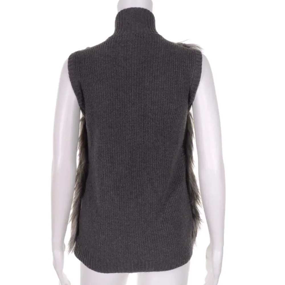 Calvin Klein Faux Fur Sweater Vest buckle closure size XL - Image 9