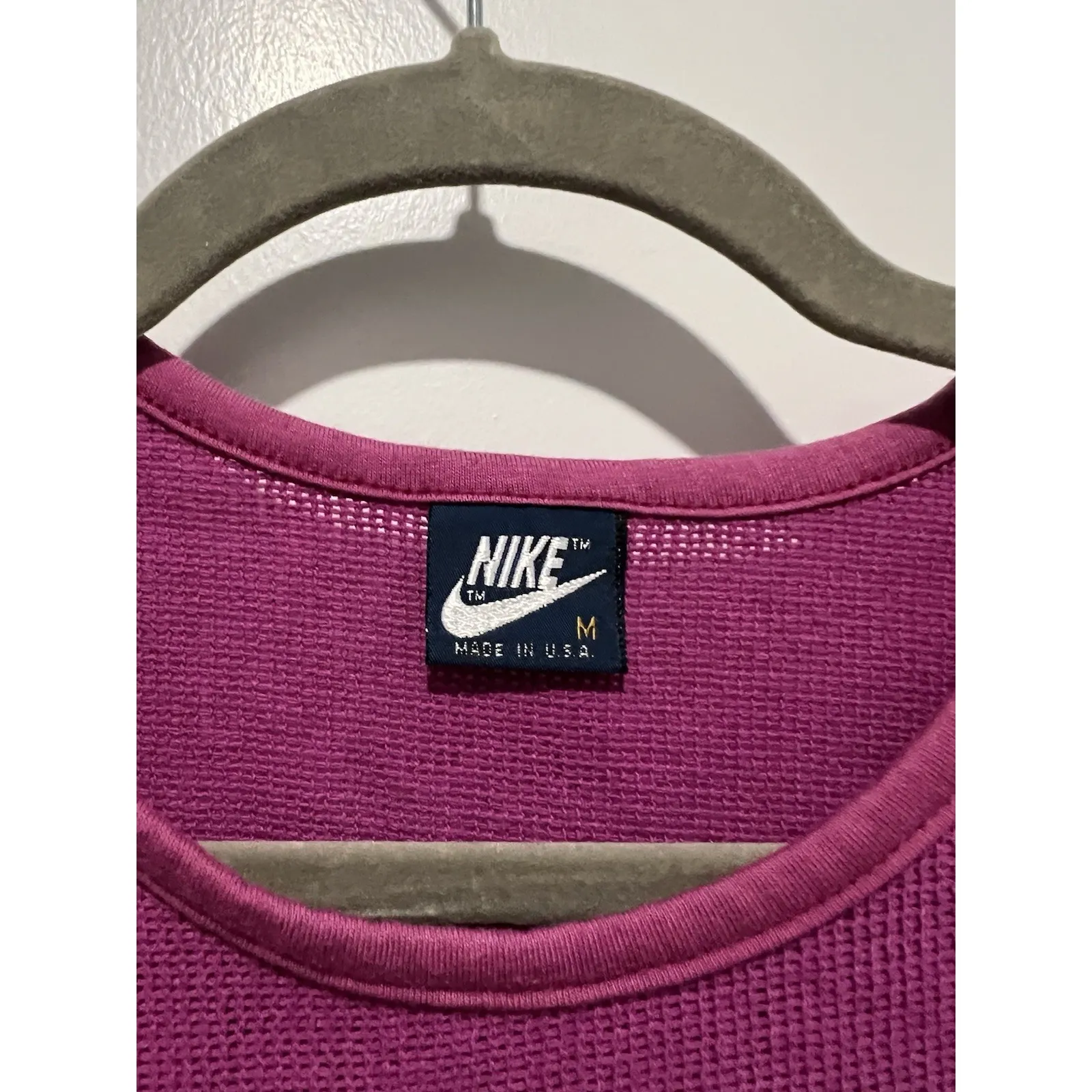 Vintage Nike Waffle Knit Tank Top Shirt Women's Size Medium Purple‎ - Image 3