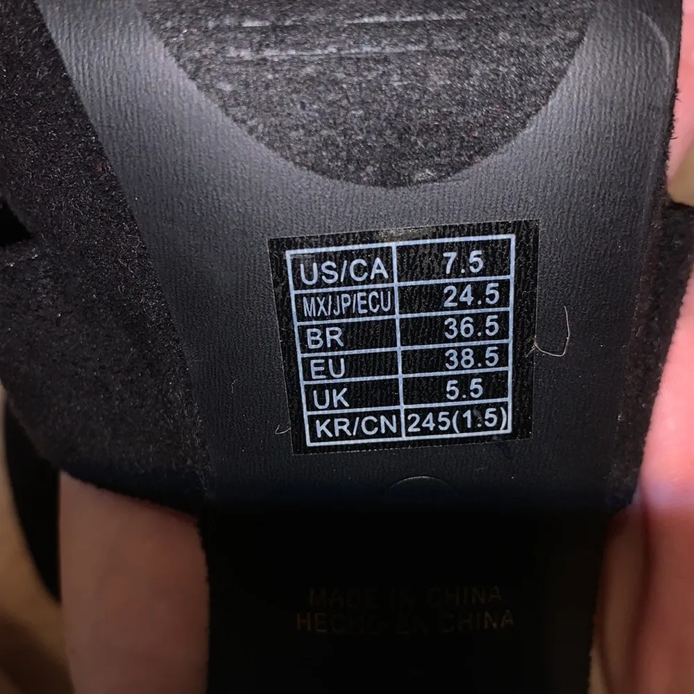 Forever 21 black suede feel ankle wrap block platform heels - Image 9