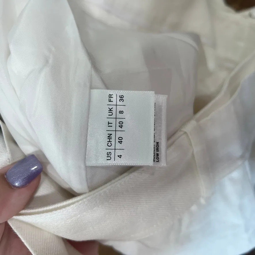 Lafayette 148 Womens Pants 4 100% Linen White Belted Wide Leg Crop‎ Gauzy - Image 6