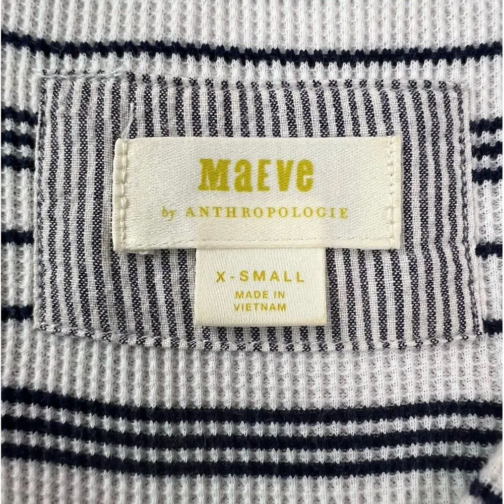 Maeve Anthropologie Womens Xsmall Long Sleeve 3 Button V-neck‎ Oversize Shirt - Image 9